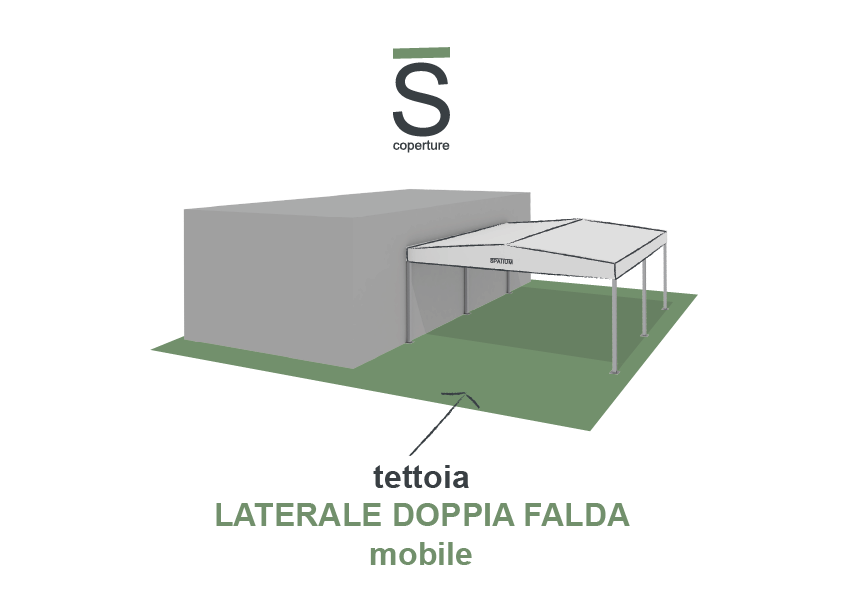 Tettoia laterale doppia falda mobile