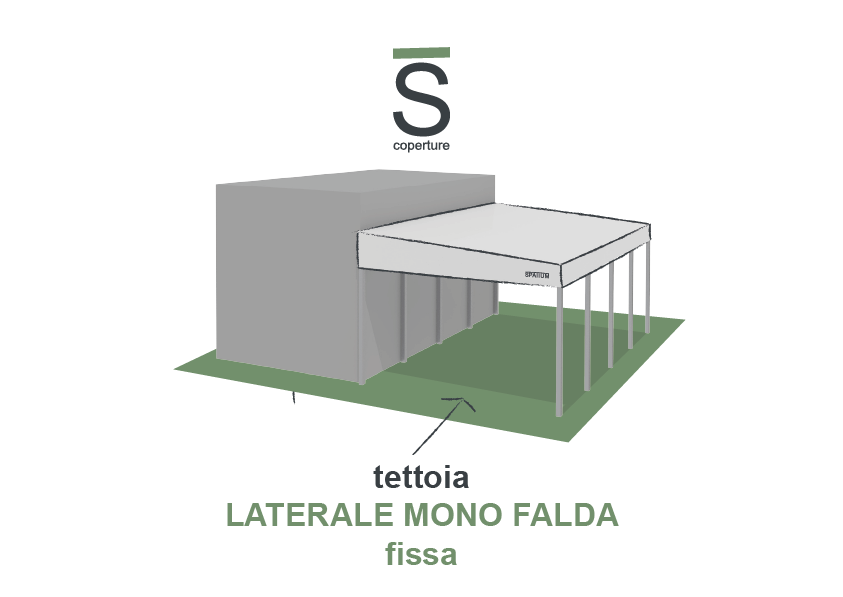 Tettoia laterale mono falda fissa