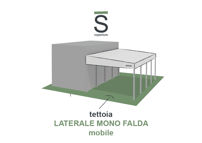 Tettoia laterale mono falda mobile